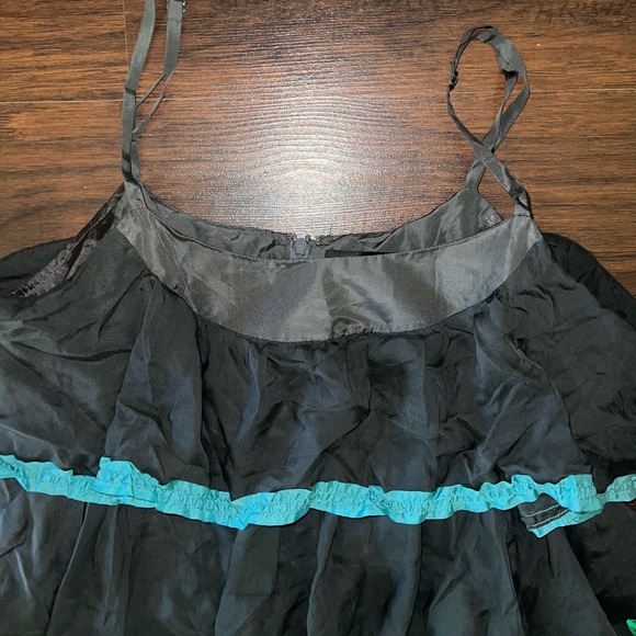 Marc by Marc Jacobs Silk Gray Blue Green Ribbon Tiered Dress size 10 - Picture 2 of 4